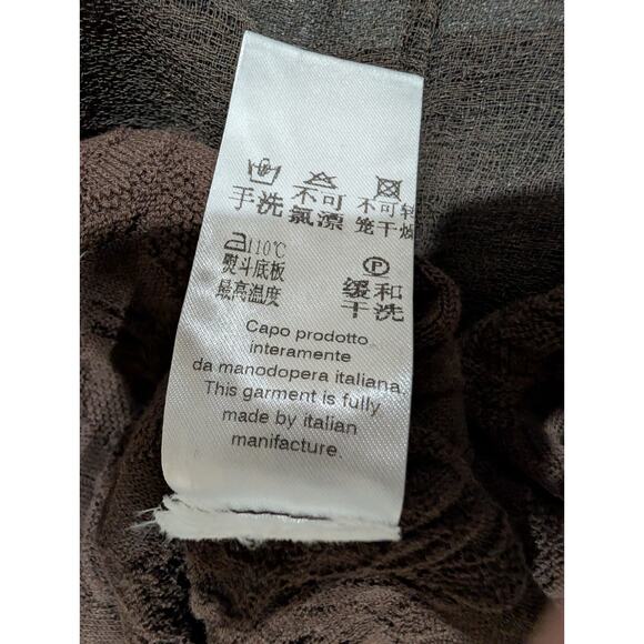 D. Exterior Women's Size Medium Made In Italy Brown Tunic Top Shirt Cotton EUC - Picture 15 of 16